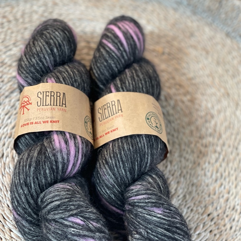 Sierra Peruvian Yarn Gray and Lavender Andean Spirit Baby Alpaca Pima 2 Skeins - Picture 3 of 5